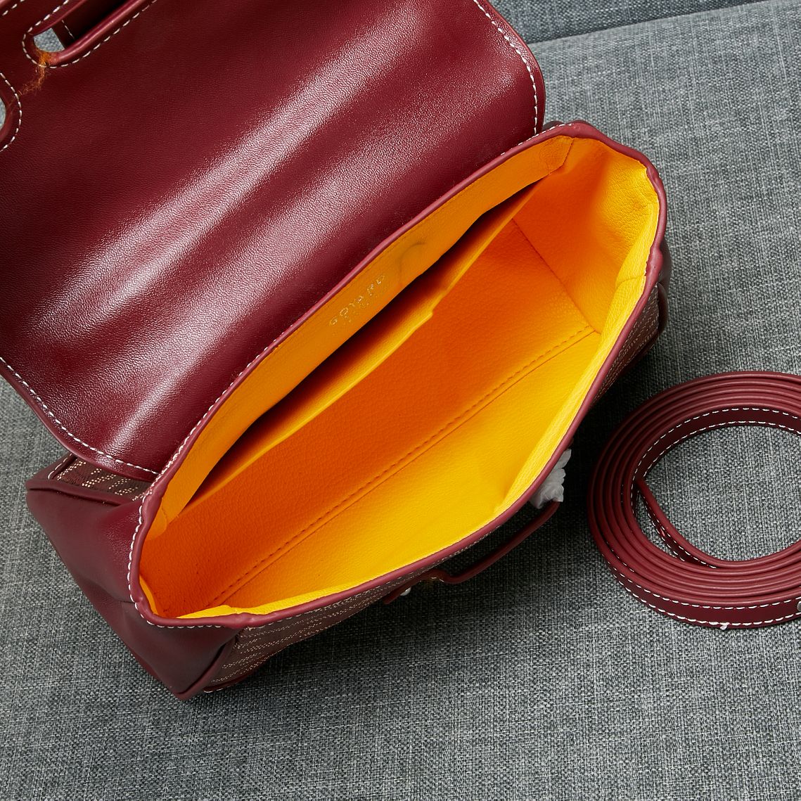 Goyard Saigon Souple Mini Bag Burgundy Canvas 20cm