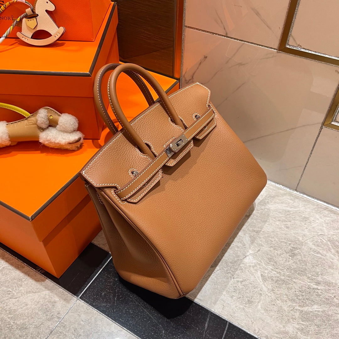 Hermes Birkin 25Cm Gold Togo Leather Silver Hardware