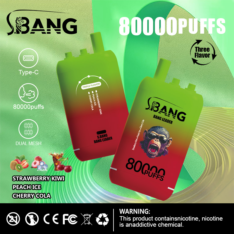 Bang Leader 80K Puffs 3-in-1 Vape | 3 Adjustable Flavors,  Rechargeable