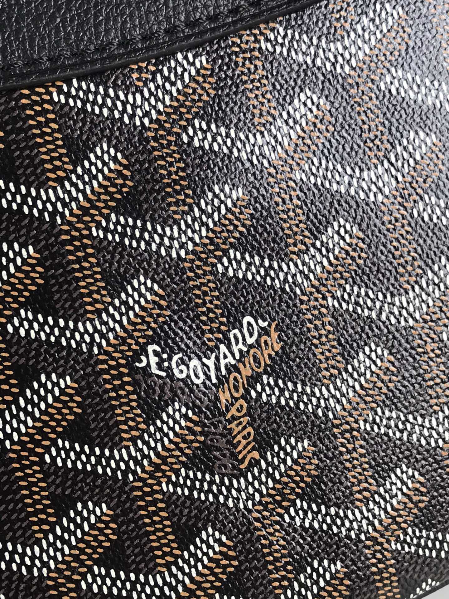 Goyard Hirondelle Bag 25 Cm Black Lambskin And Goyardine Canvas