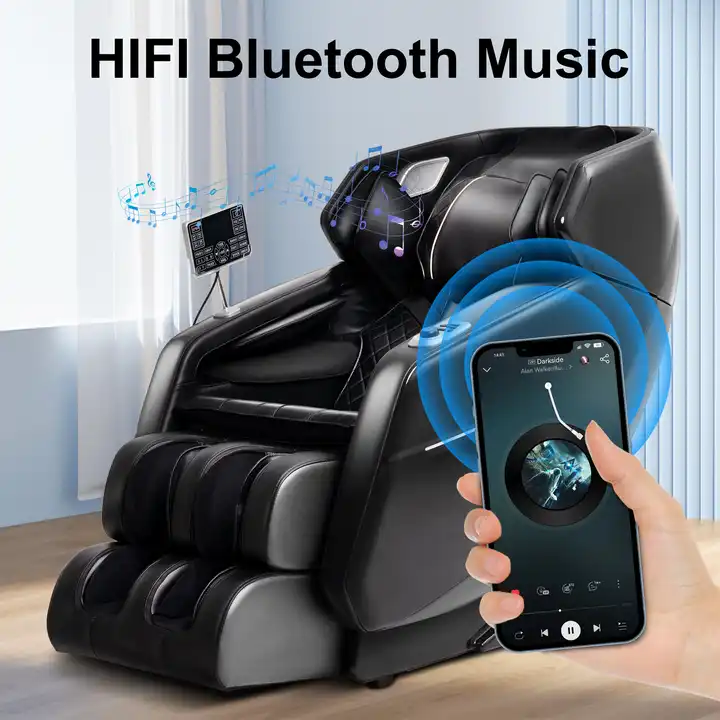 3D High-End Luxury Massage Chair with SL Track, Leg Black Extension & Zero Gravity Musical Bliss