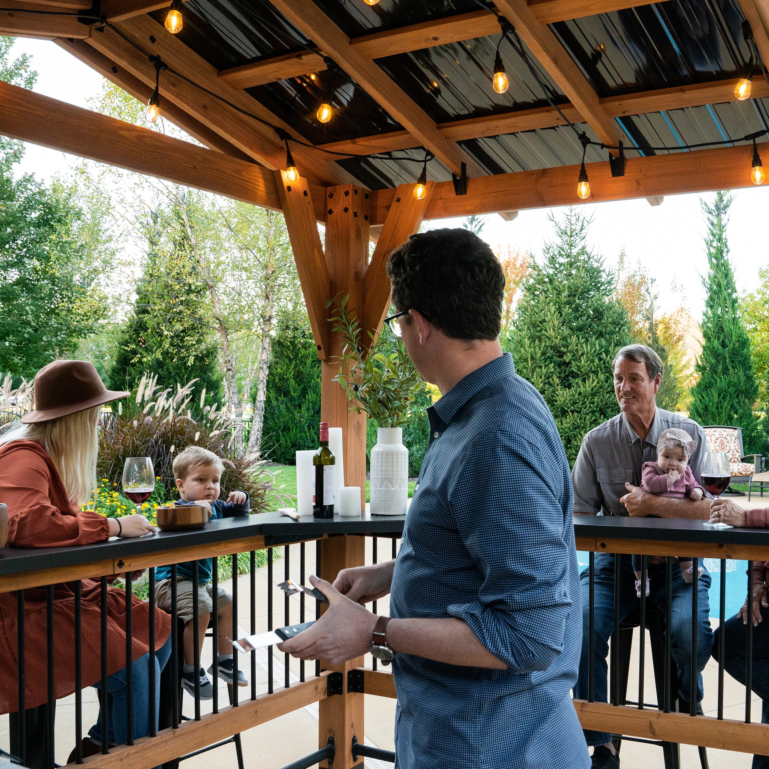 Granada Grill Gazebo with Outdoor Bar