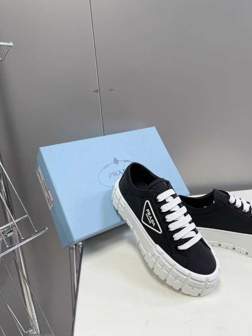 Prada Double Wheel Nylon Gabardine Sneaker Black 1E260M3Lfxf0632F050
