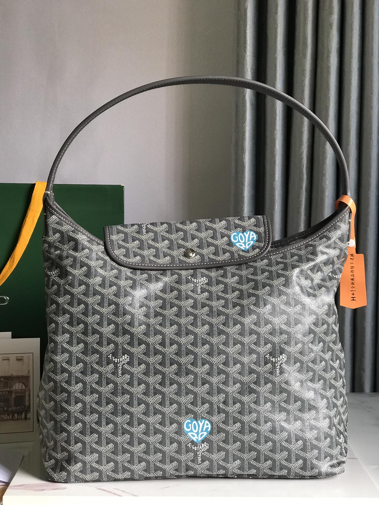 Goyard Hobo Boheme 42Cm Grey Canvas
