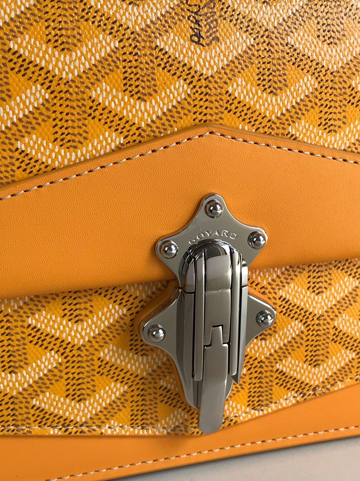 Goyard Duchesse Marie-Caroline Bag 25 Cm Yellow Goyardine Canvas And Smooth Calfskin