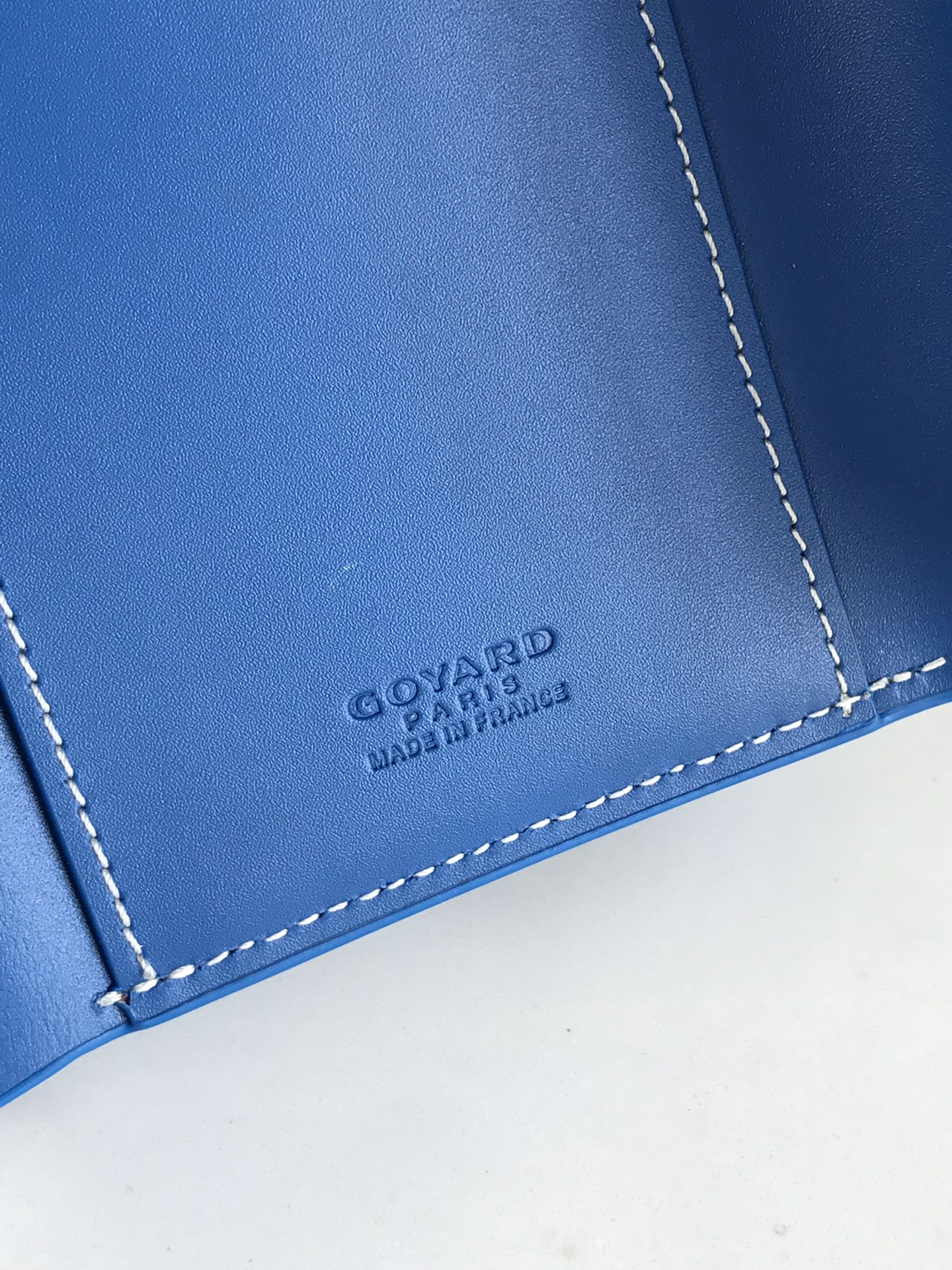 Goyard Saint-Gabriel Wallet 12 Cm Sapphire Blue Calfskin And Goyardine Canvas