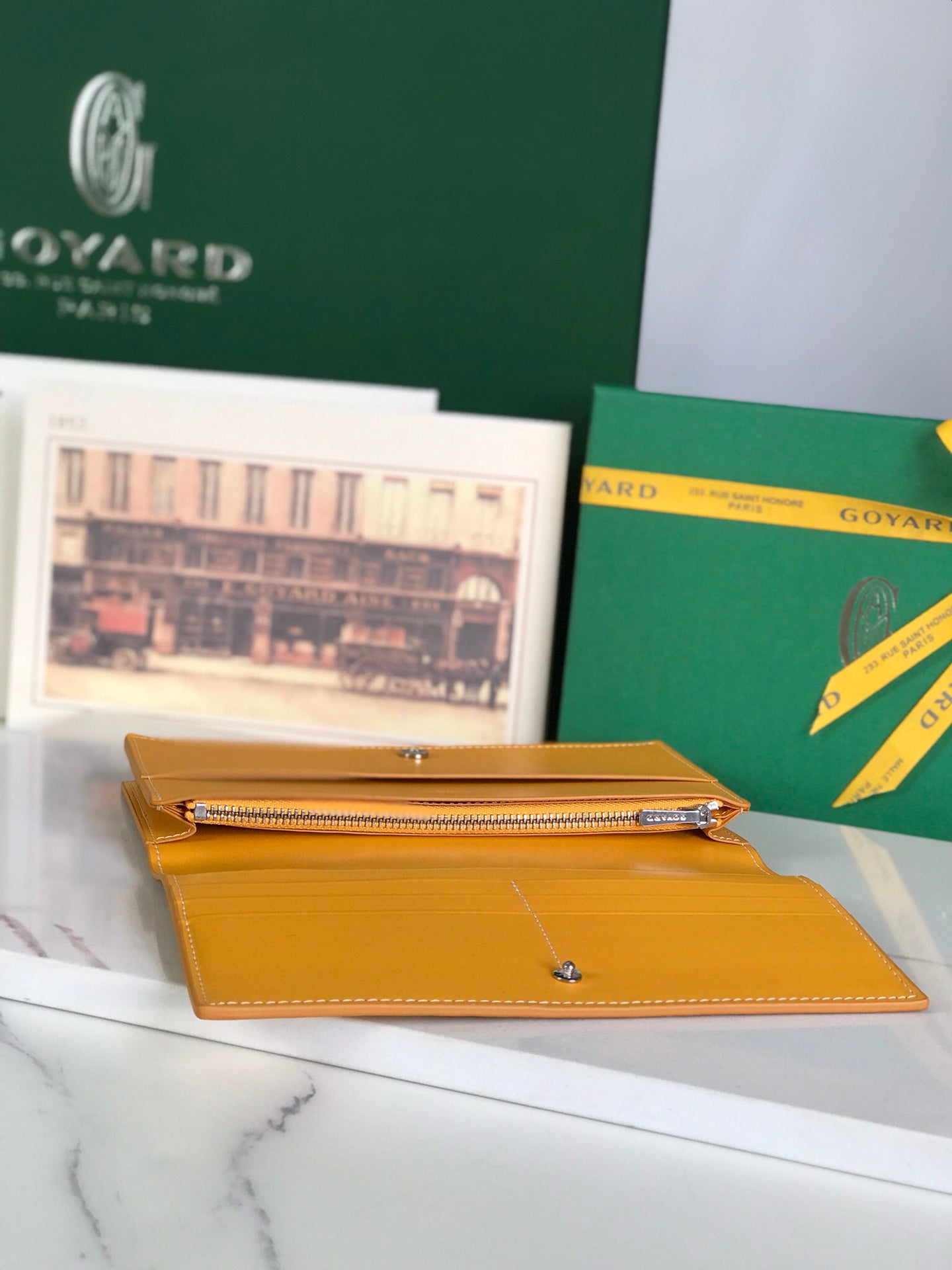 Goyard Richelieu Wallet 19 Cm Yellow Goyardine Canvas