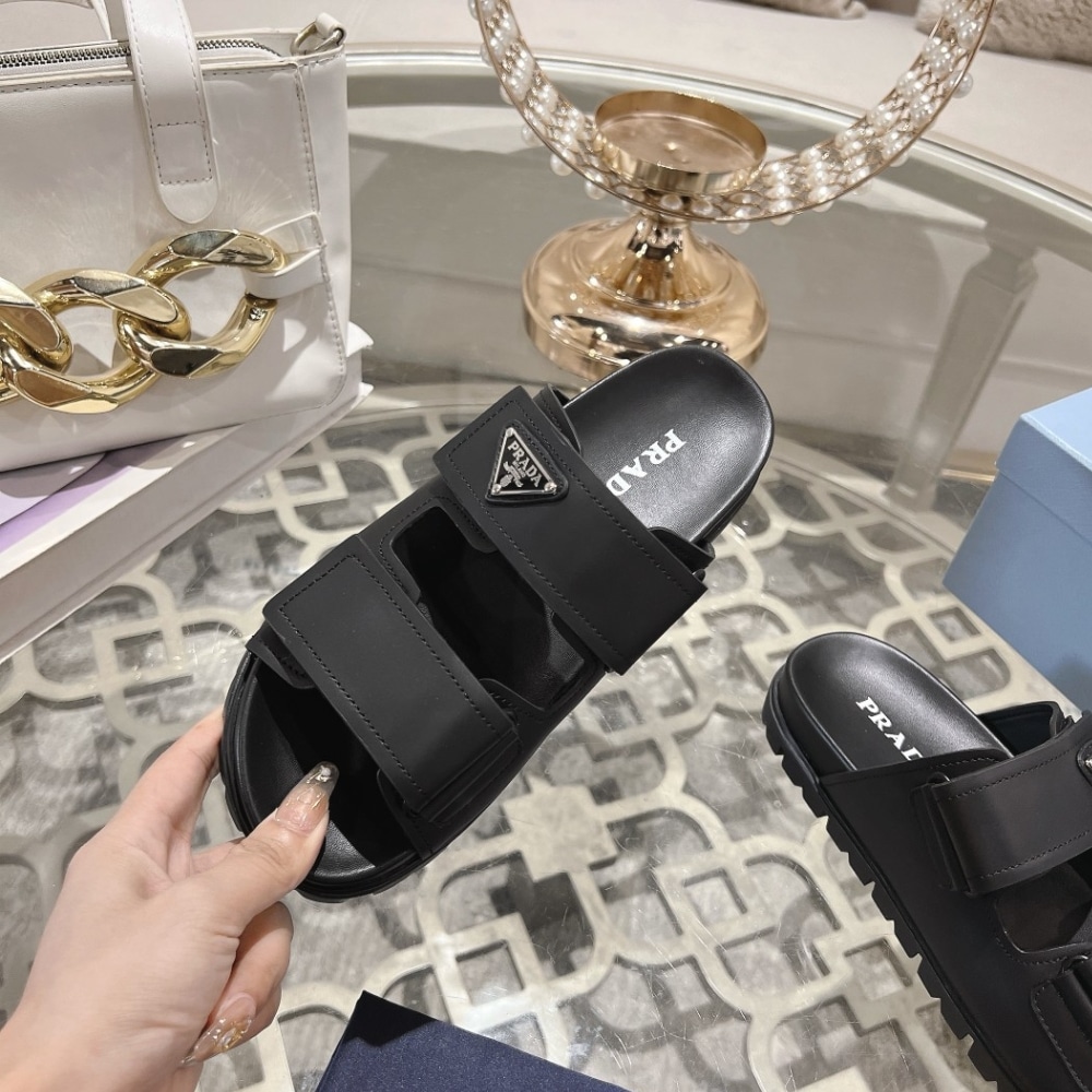 Prada Leather Strap Sandals Black 2X3129 3Lem F0002