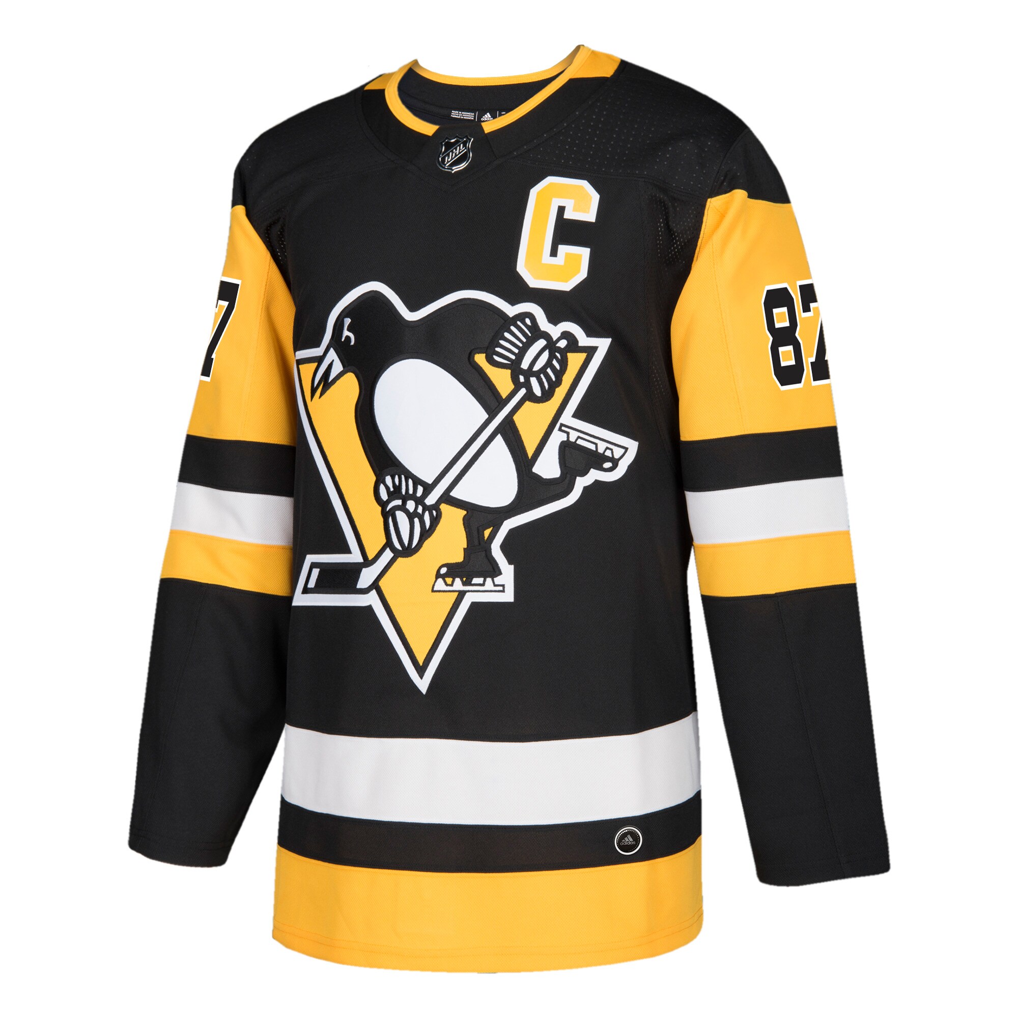 Sidney Crosby Pittsburgh Penguins adidas Captain Patch Authentic Player Jersey – Black