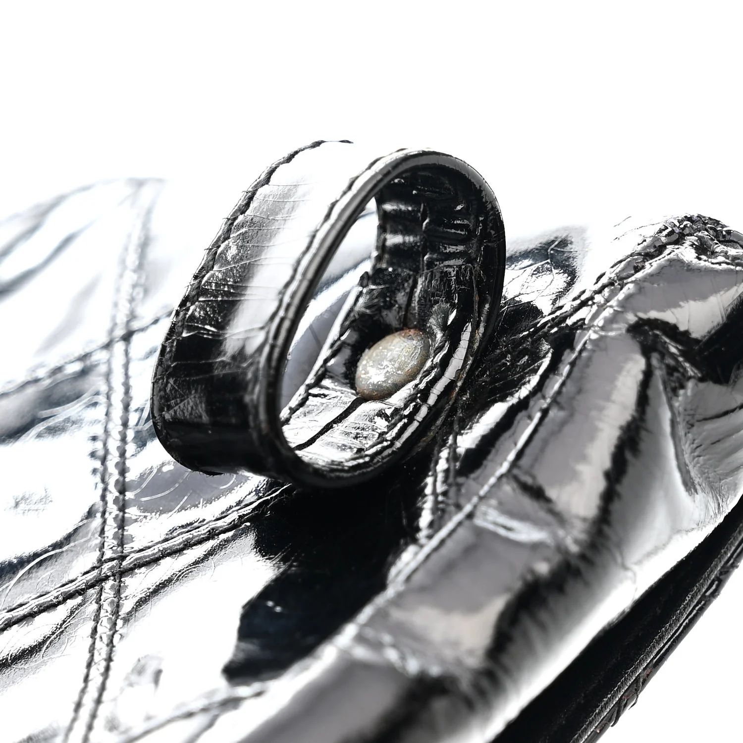Patent Flap Waist Belt Bag Black