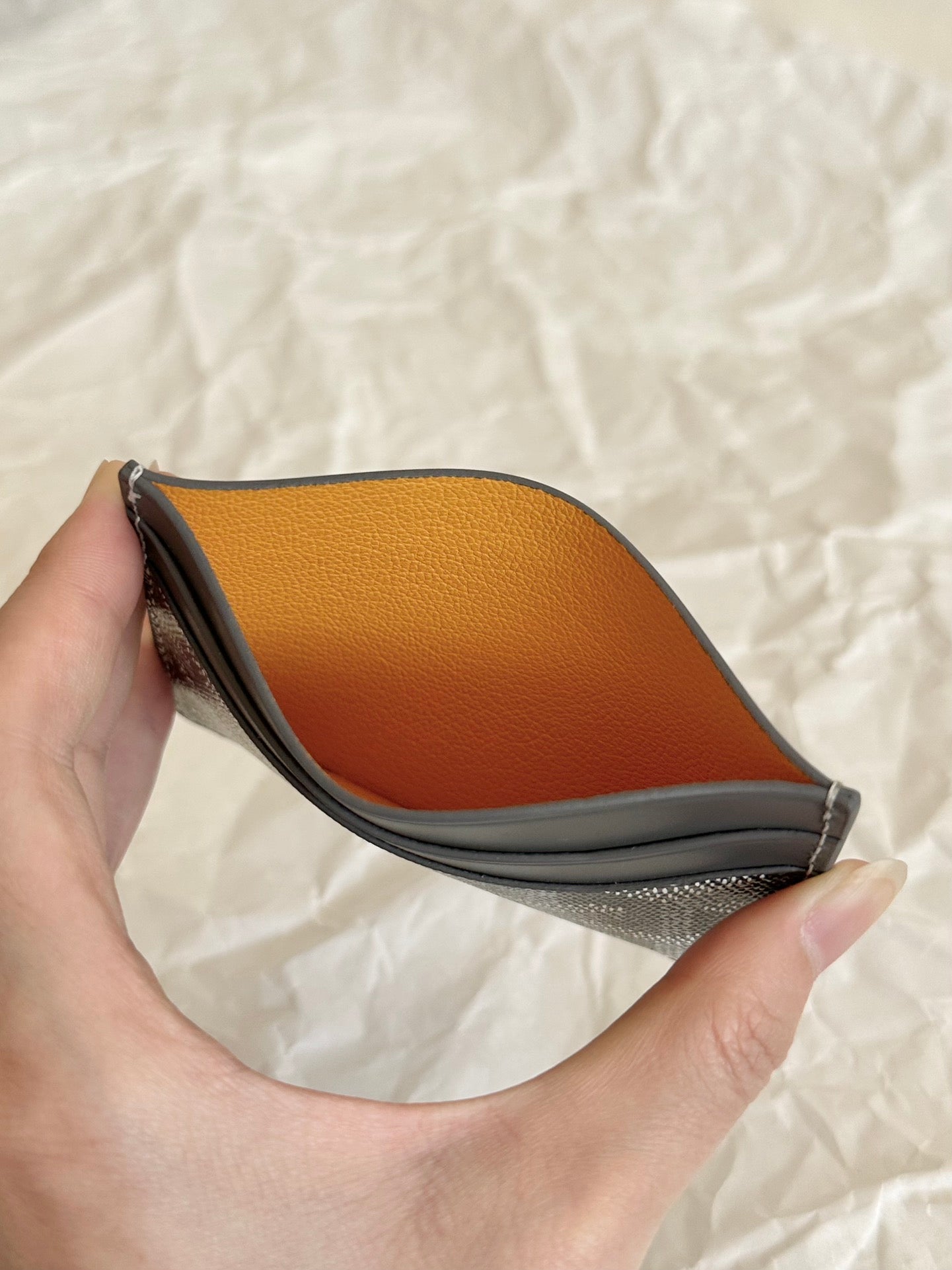 Goyard Saint-Sulpice Card Wallet 10 Cm Grey Black Goyardine Canvas And Calfskin
