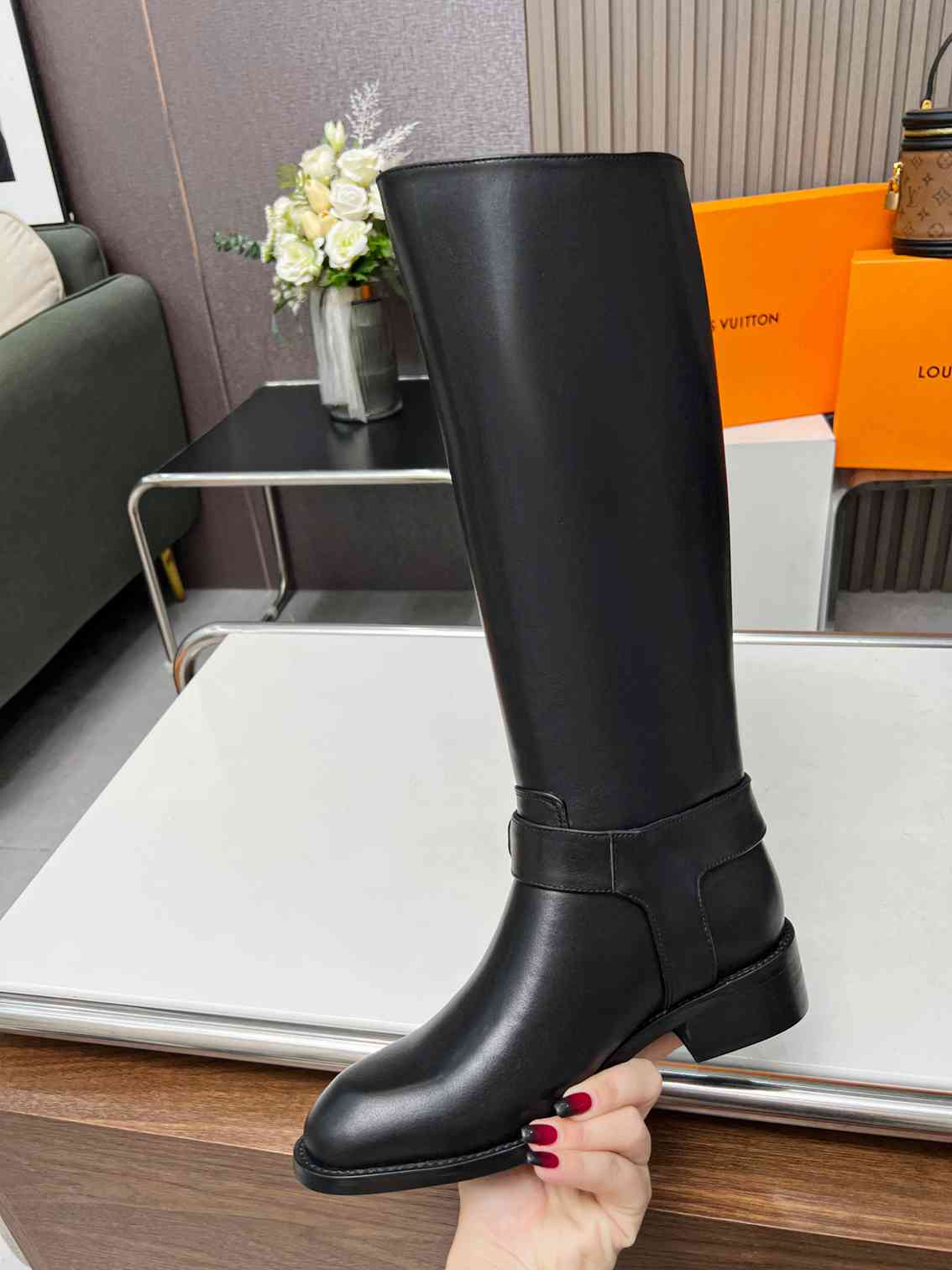 Louis Vuitton Westside Flat High Boot Black 1Ac6V8