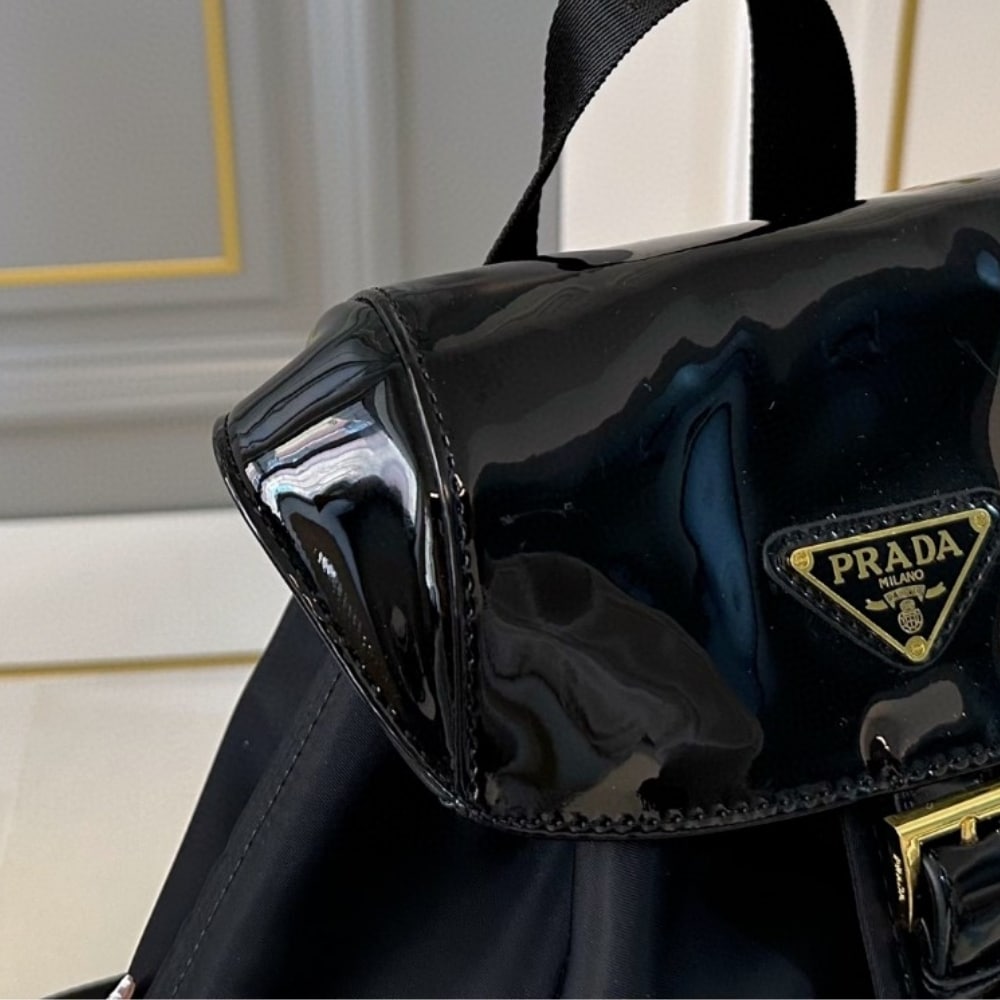 Prada Women Re Nylon And Brushed Backpack Black 27Cm