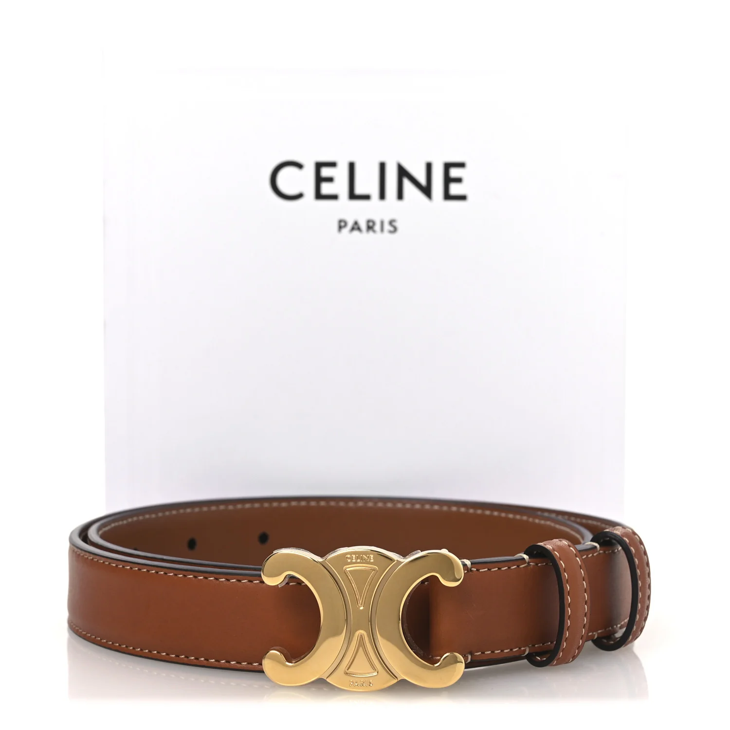 Box Calfskin Medium 25mm Triomphe Belt 75 30 Tan