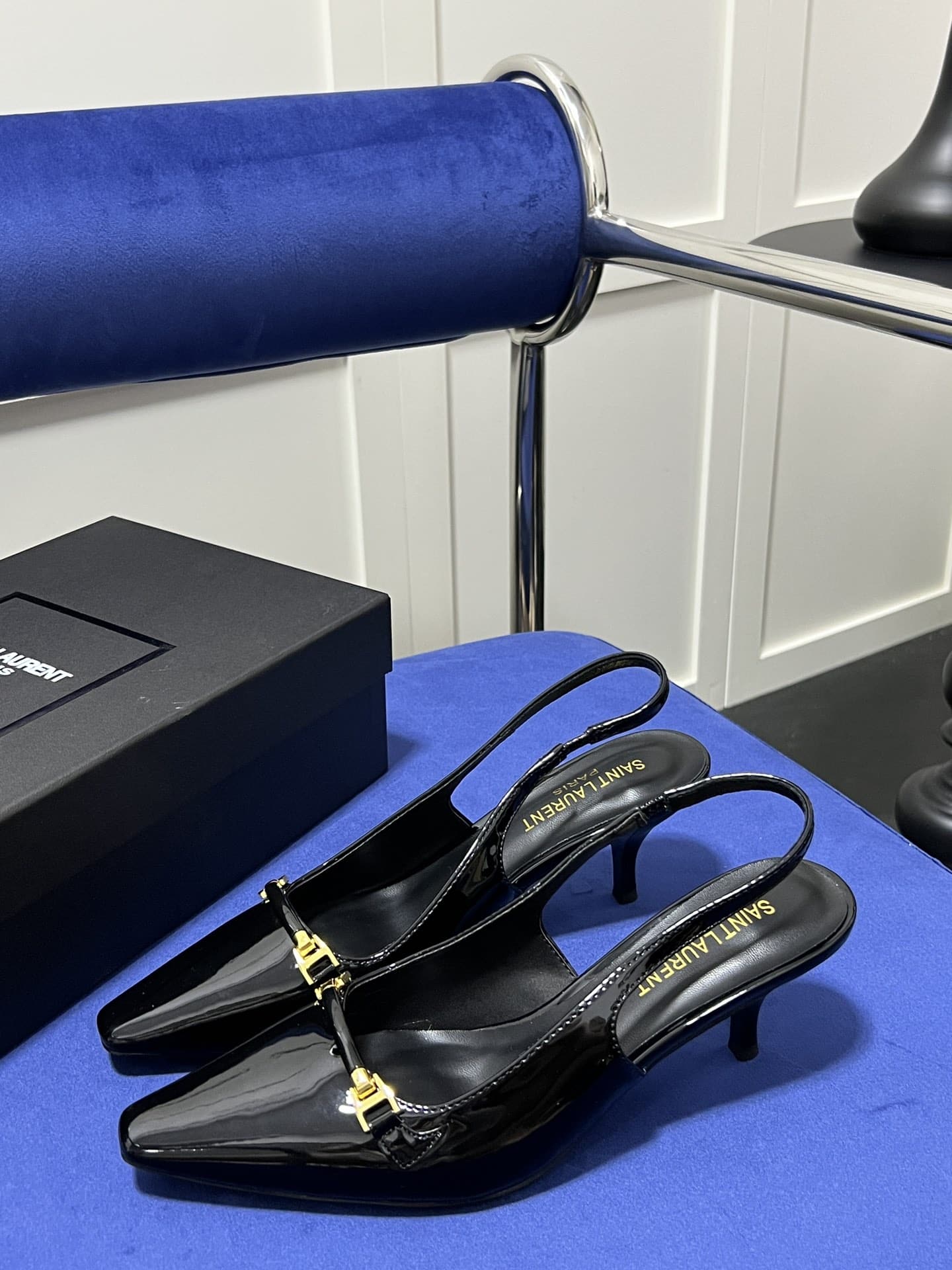 Saint Laurent Blade Patent Leather Pumps