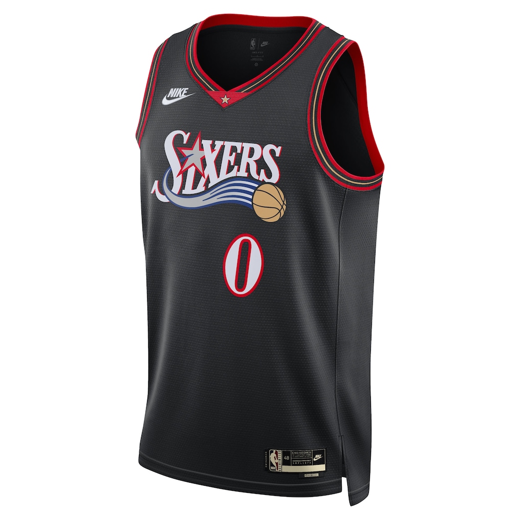 Unisex Philadelphia 76ers Tyrese Maxey Nike Black Swingman Jersey - Classic Edition