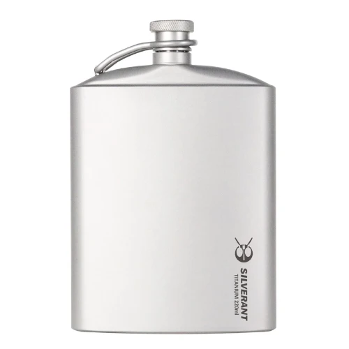 Titanium Hip Flask & Funnel - 220ml by SilverAnt