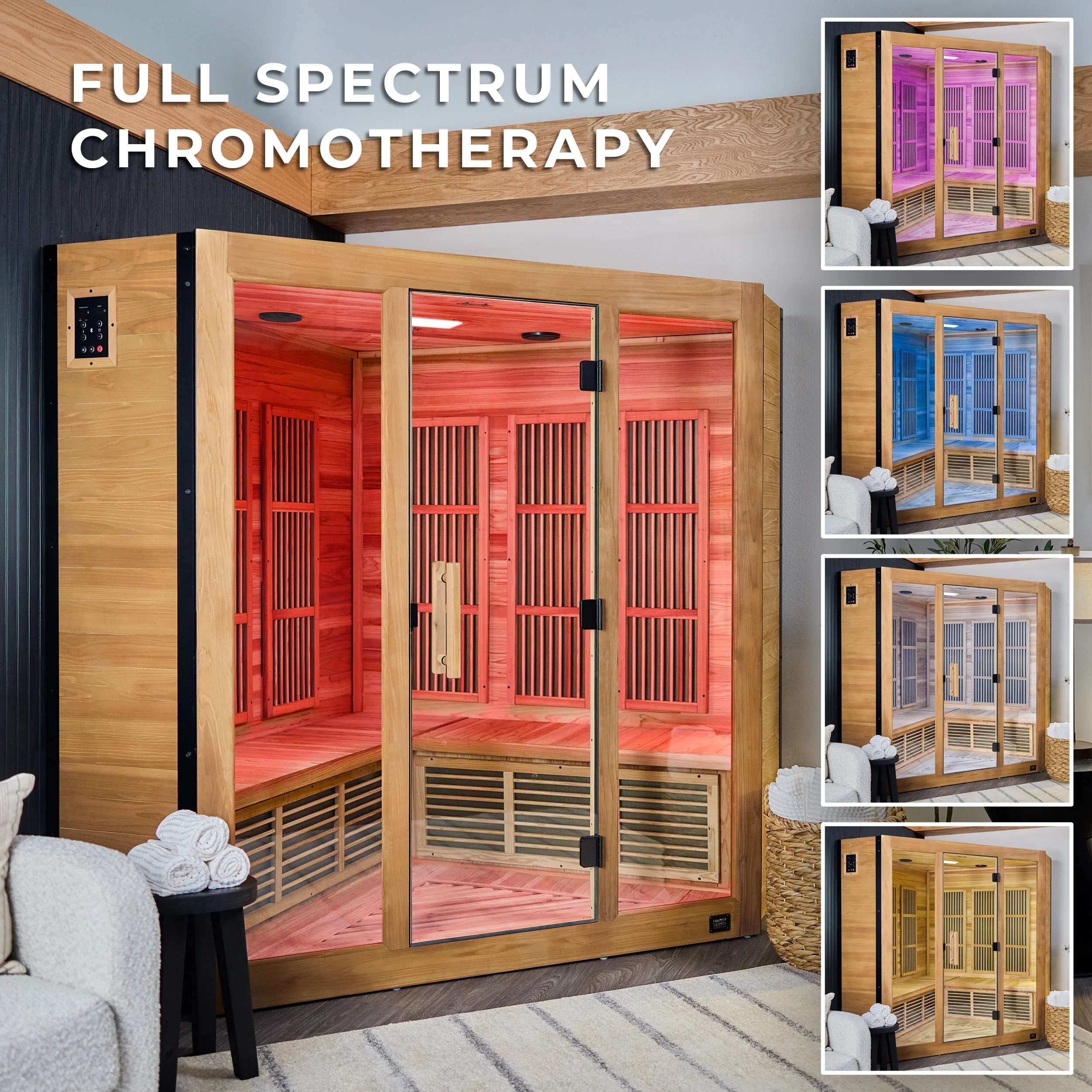 Rylan Indoor Infrared Corner Sauna �?4 Person