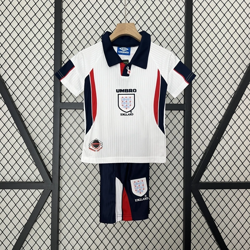 retro kids 1998 kids England Home football jersey retro