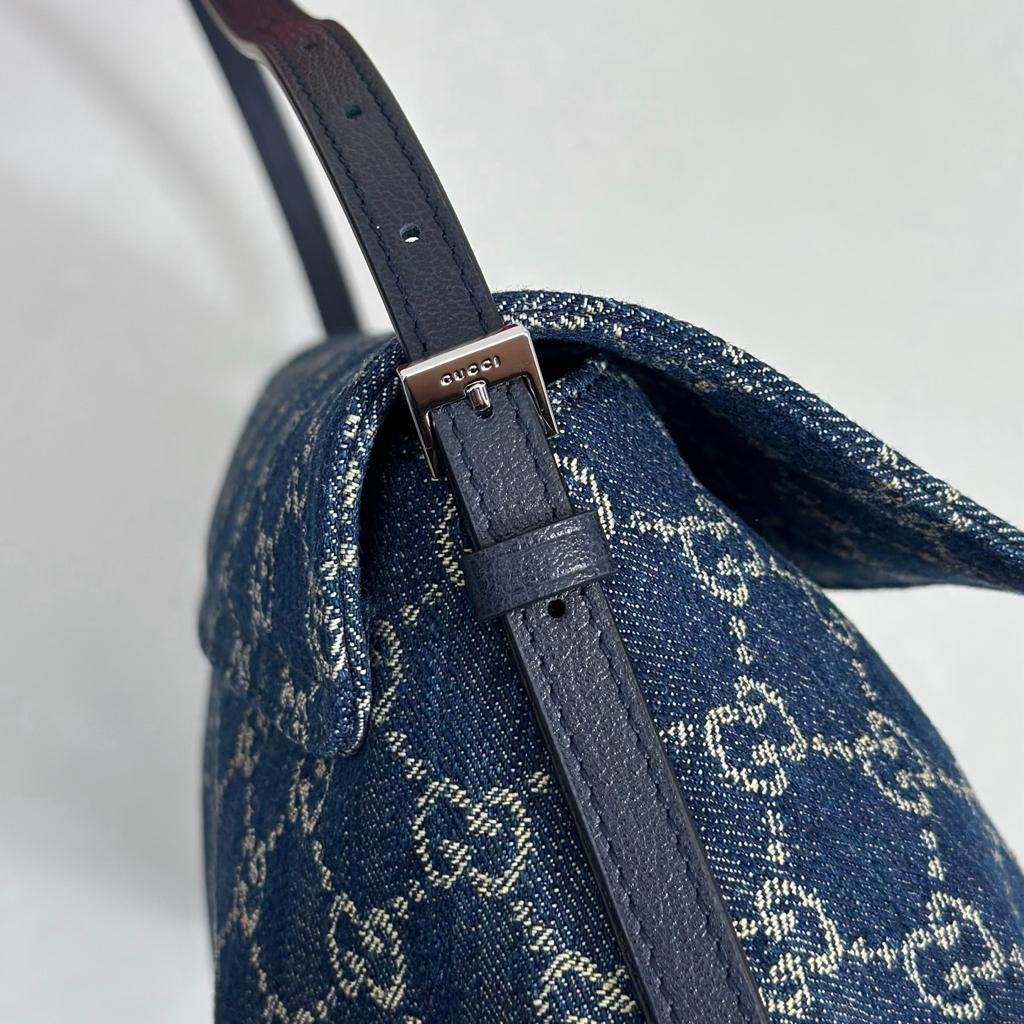 Gucci Madison Medium Shoulder Bag 31cm/12.2in Blue GG Denim ‎874744