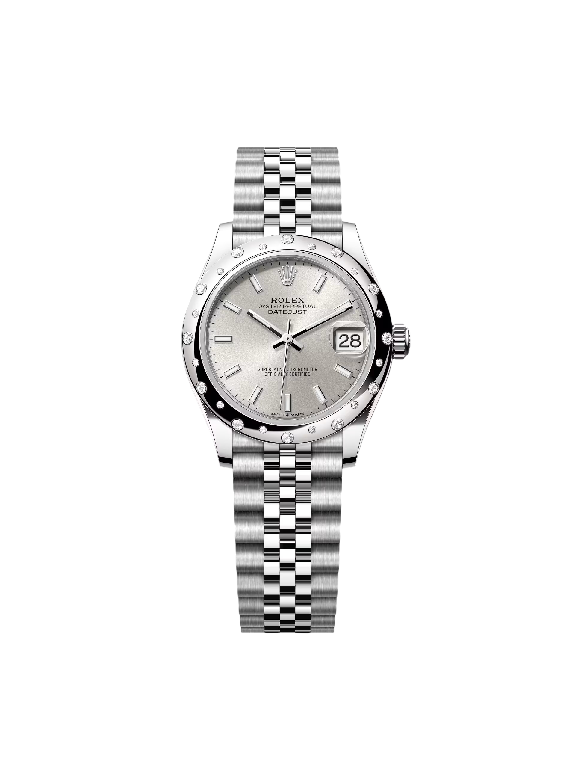 Rolex Datejust m278344 Silver Dial 31mm Domed Diamond