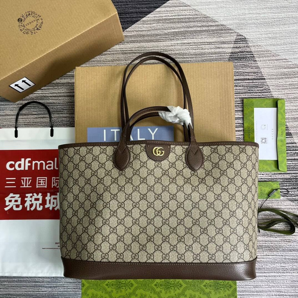 Gucci Ophidia GG Supreme Shoulder Tote Beige/Ebony 38.5cm/15.2in