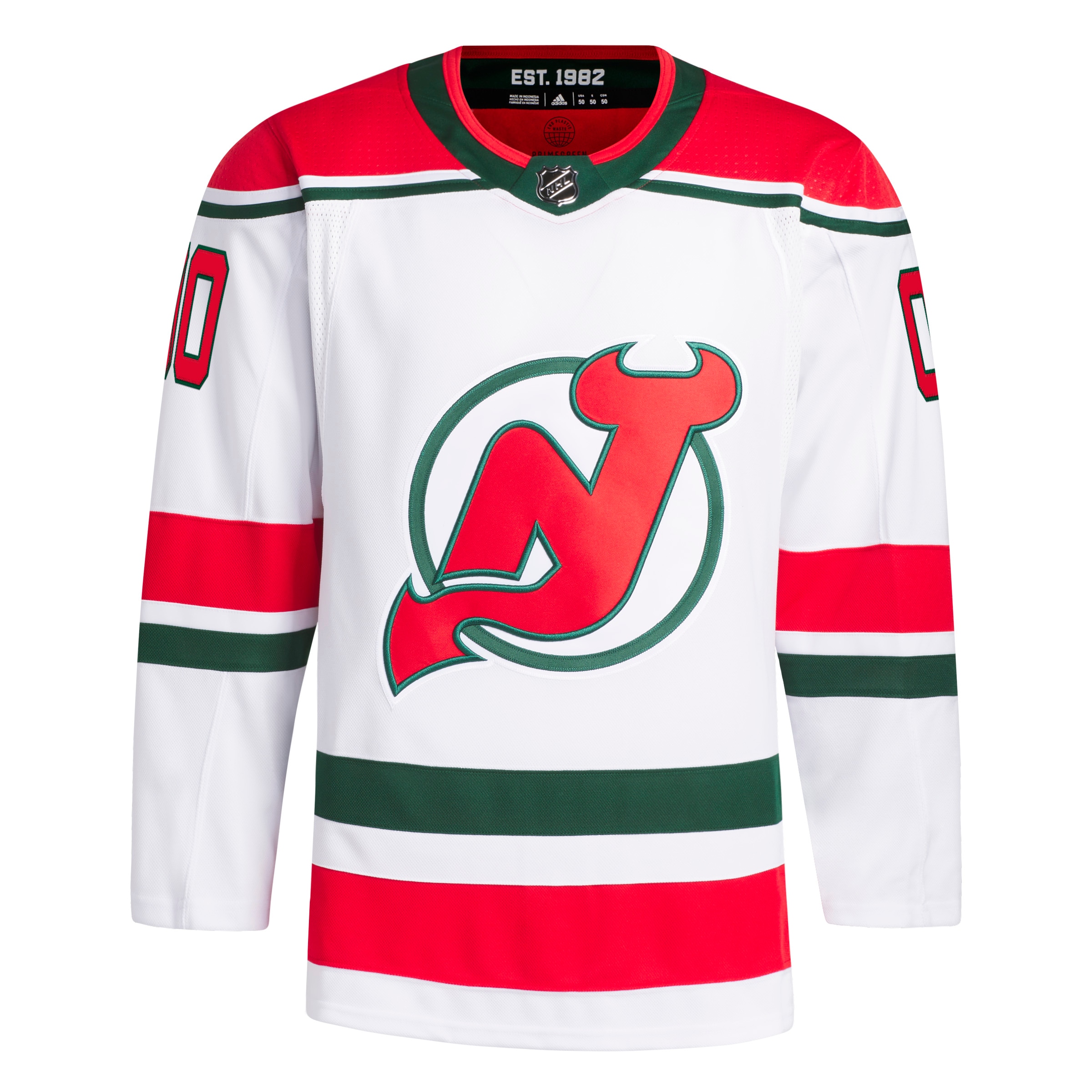 New Jersey Devils adidas  W Anniversary Heritage Primegreen Authentic Custom Jersey – White