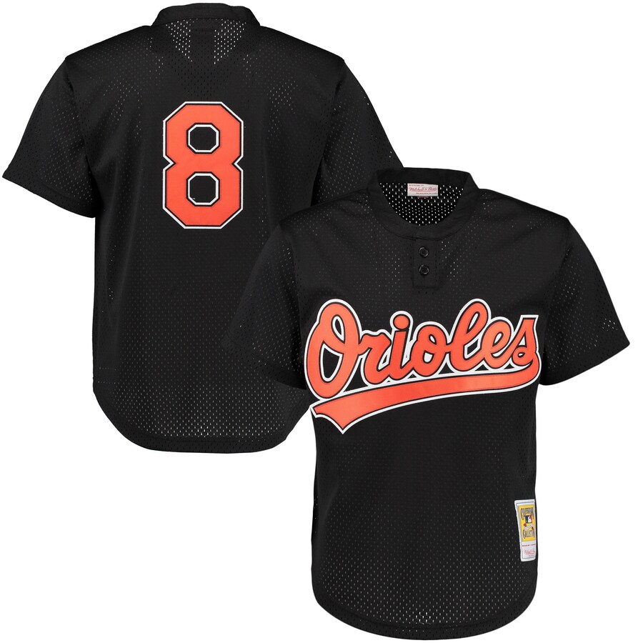 Cal Ripken Jr. Baltimore Orioles Mitchell&Ness Cooperstown Mesh Batting Practice Jersey Black