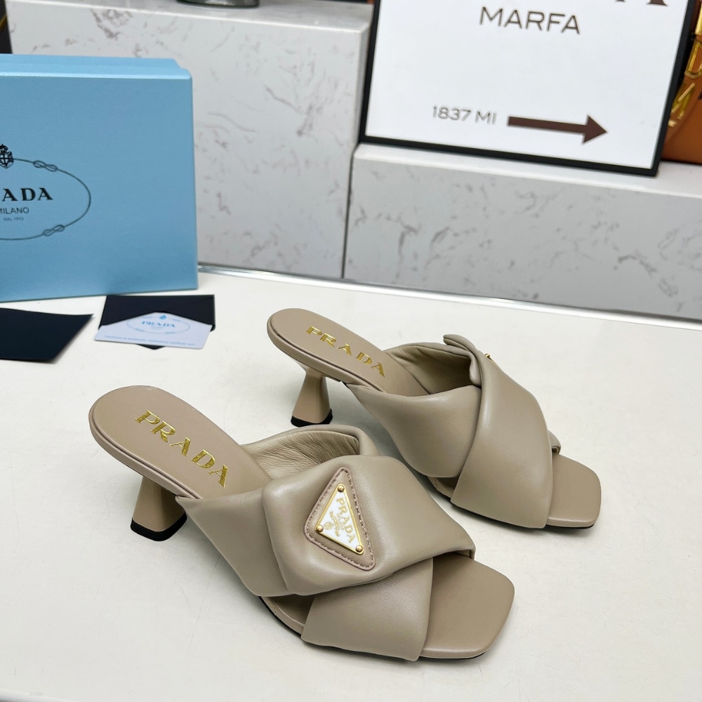 Prada Padded Nappa Sandals Beige 1Xx754 2Dl8 F0036 F 065