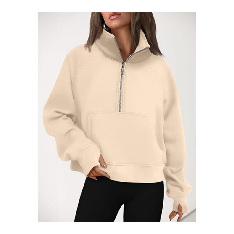Womens Sweatshirts Half Zip Fleece Pullover Fall Outfits