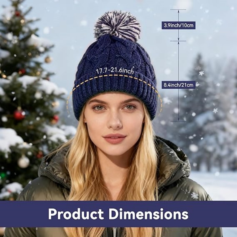 Slouchy Chunky Knit Beanie with Pom Pom