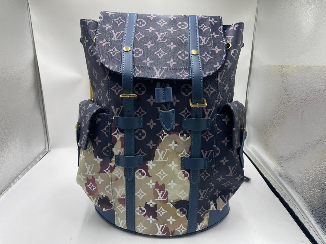Louis Vuitton Christopher Pm Backpack Blue 48Cm For Men