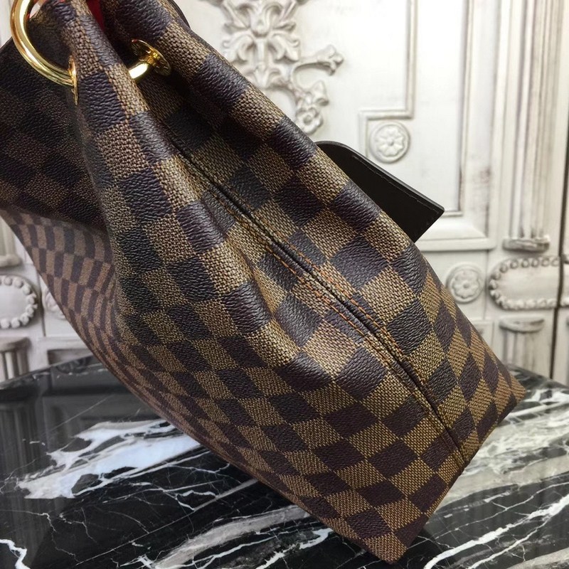 Louis Vuitton Graceful PM Damier Ebene Brown Red 35cm N44044