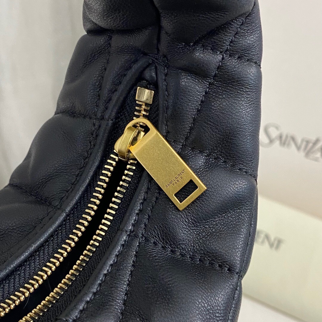 Saint Laurent Icarino Icare Mini Black Lambskin Hobo Bag 22cm/8.7 in