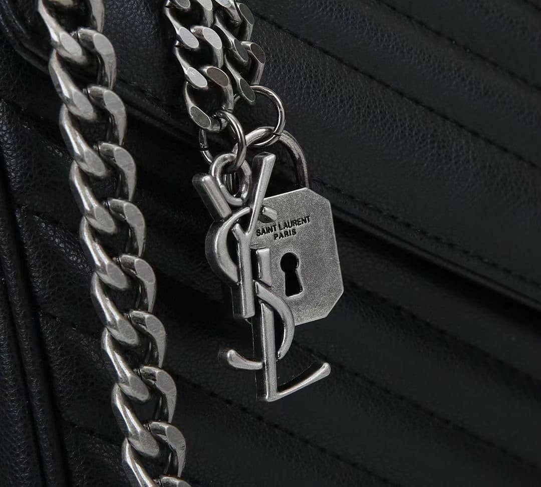 Saint Laurent College Large Chain Bag Black 32Cm