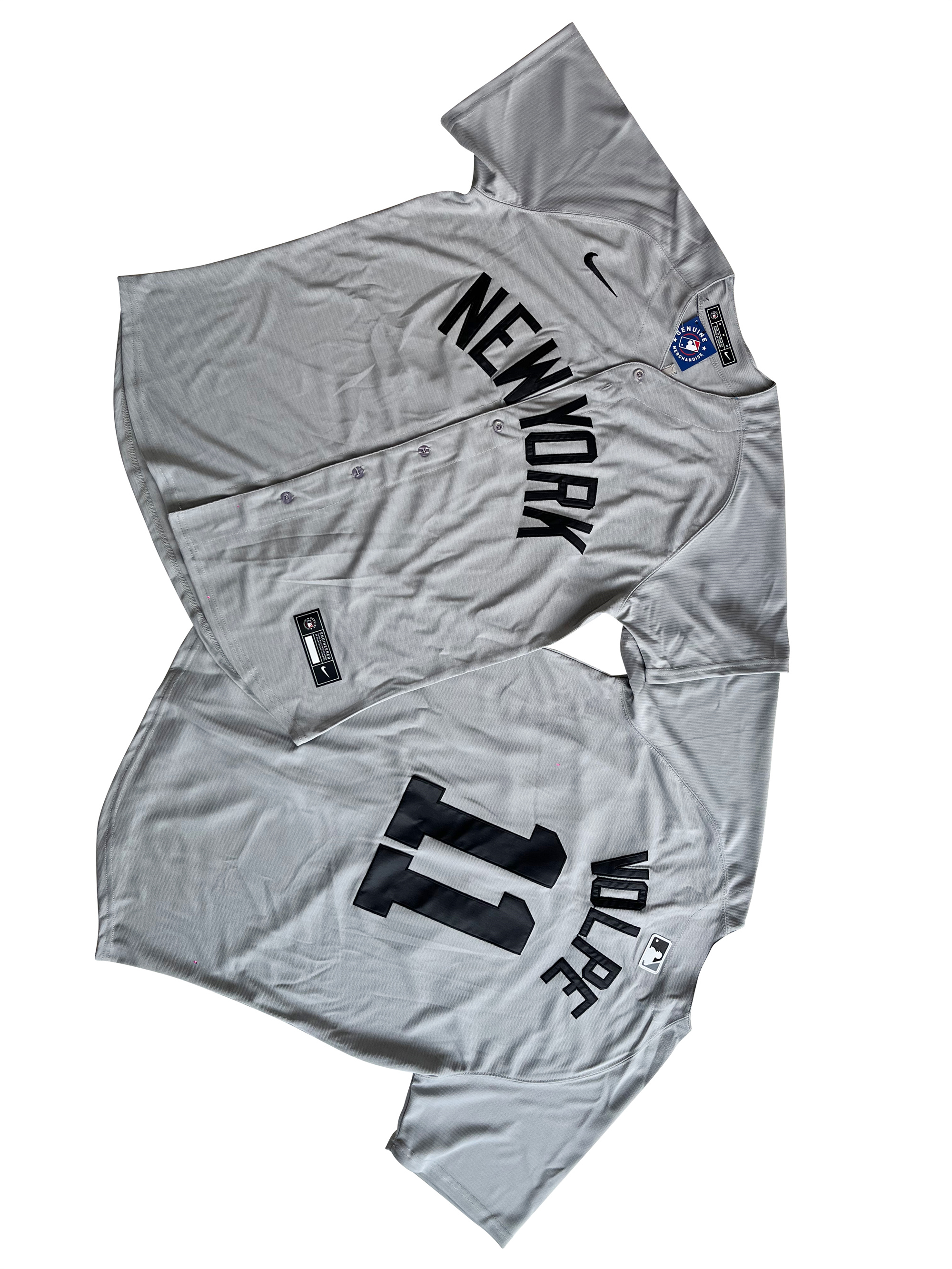 Men's New York Yankees Anthony Volpe #11Gray Away Limited Player Jersey