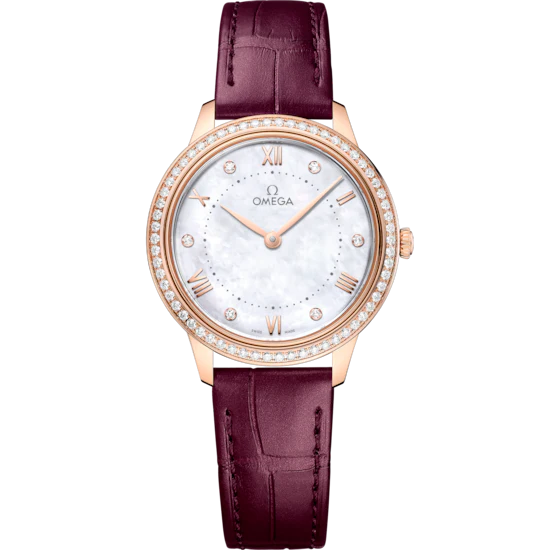 Omega De Ville Prestige 30mm White Dial with Diamonds Sedna™ 18k Rose Gold Strap 434.58.30.60.55.001
