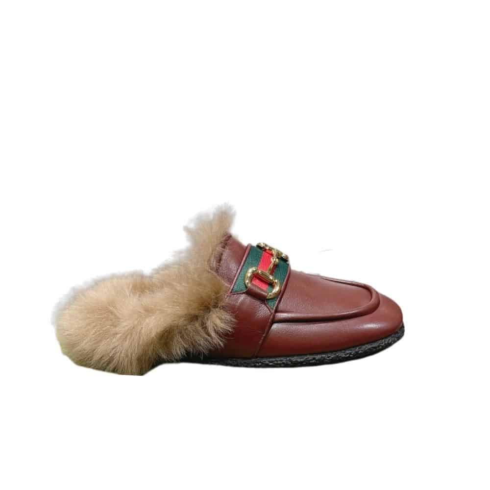 Gucci Men’S Slipper With Horsebit Brown