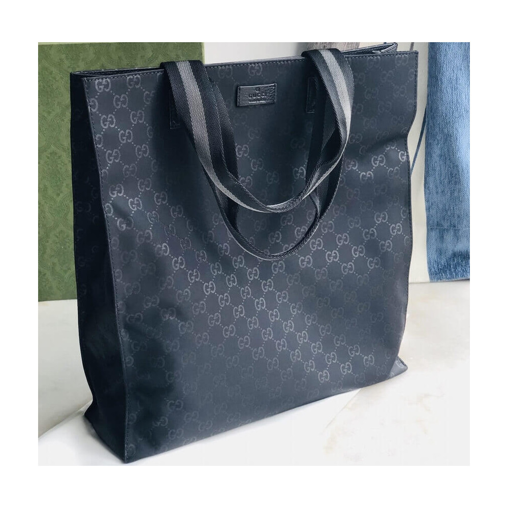 Gucci GG Guccissima Black Nylon Tall Tote Bag