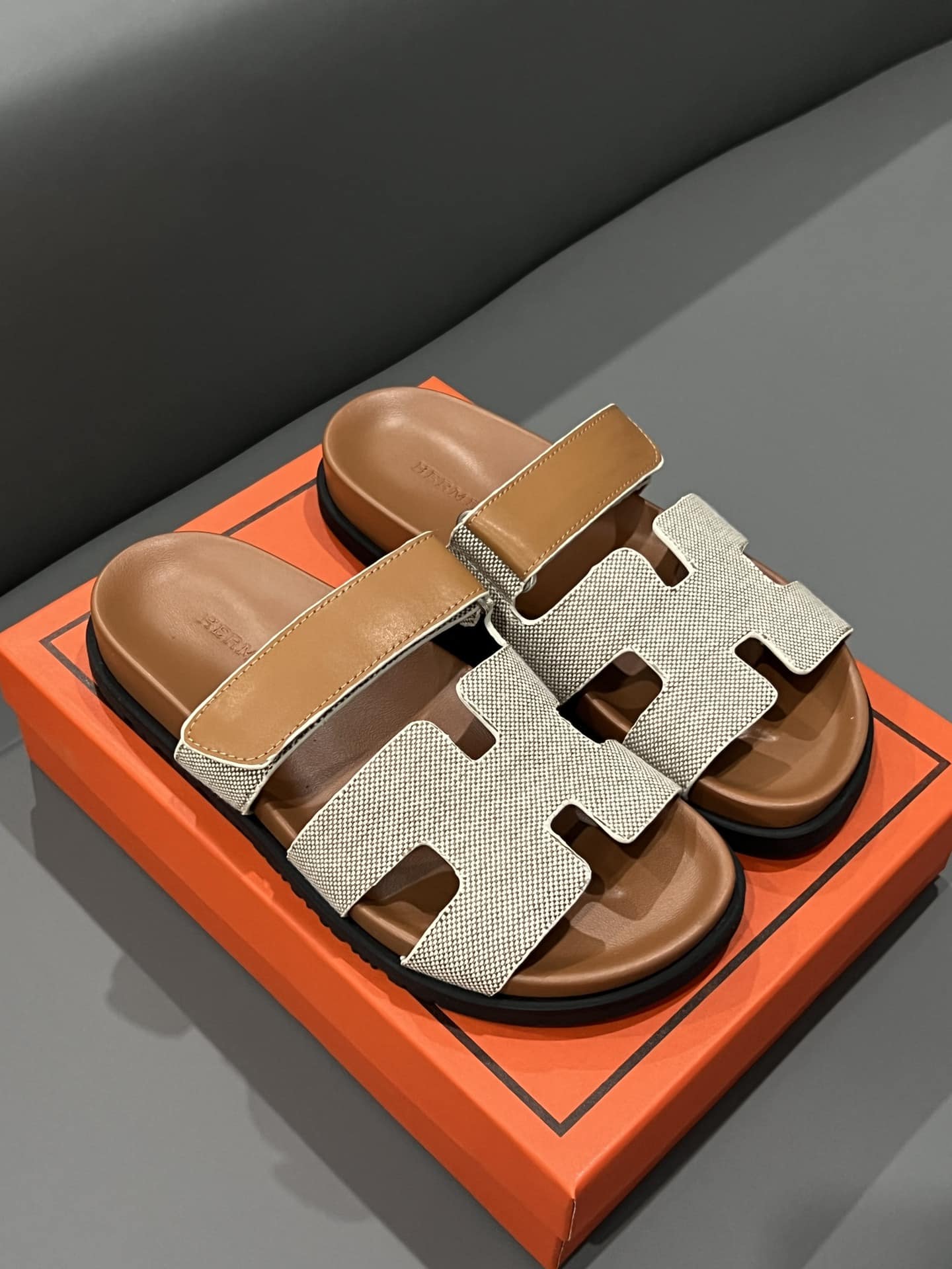 Hermes Chypre Sandal Prunoir Canvas Natural