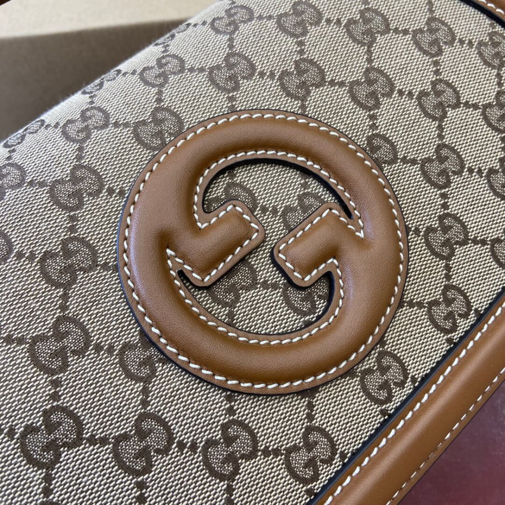 Gucci Blondie Small Top Handle Bag Brown Canvas
