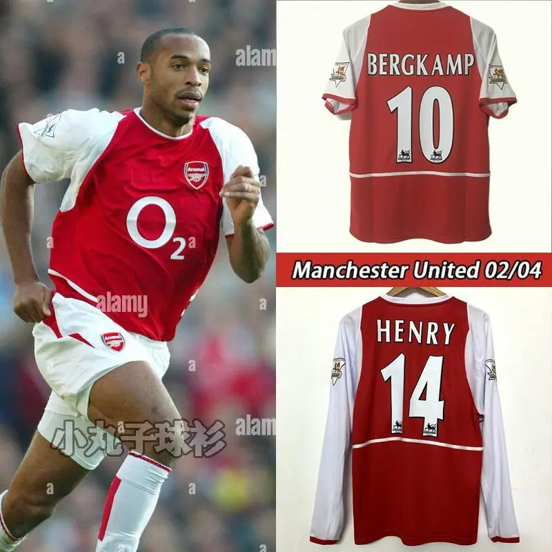 Retro 2002-04 Arsenal home  BERGKAMP ADAMS HENRY Football jersey retro