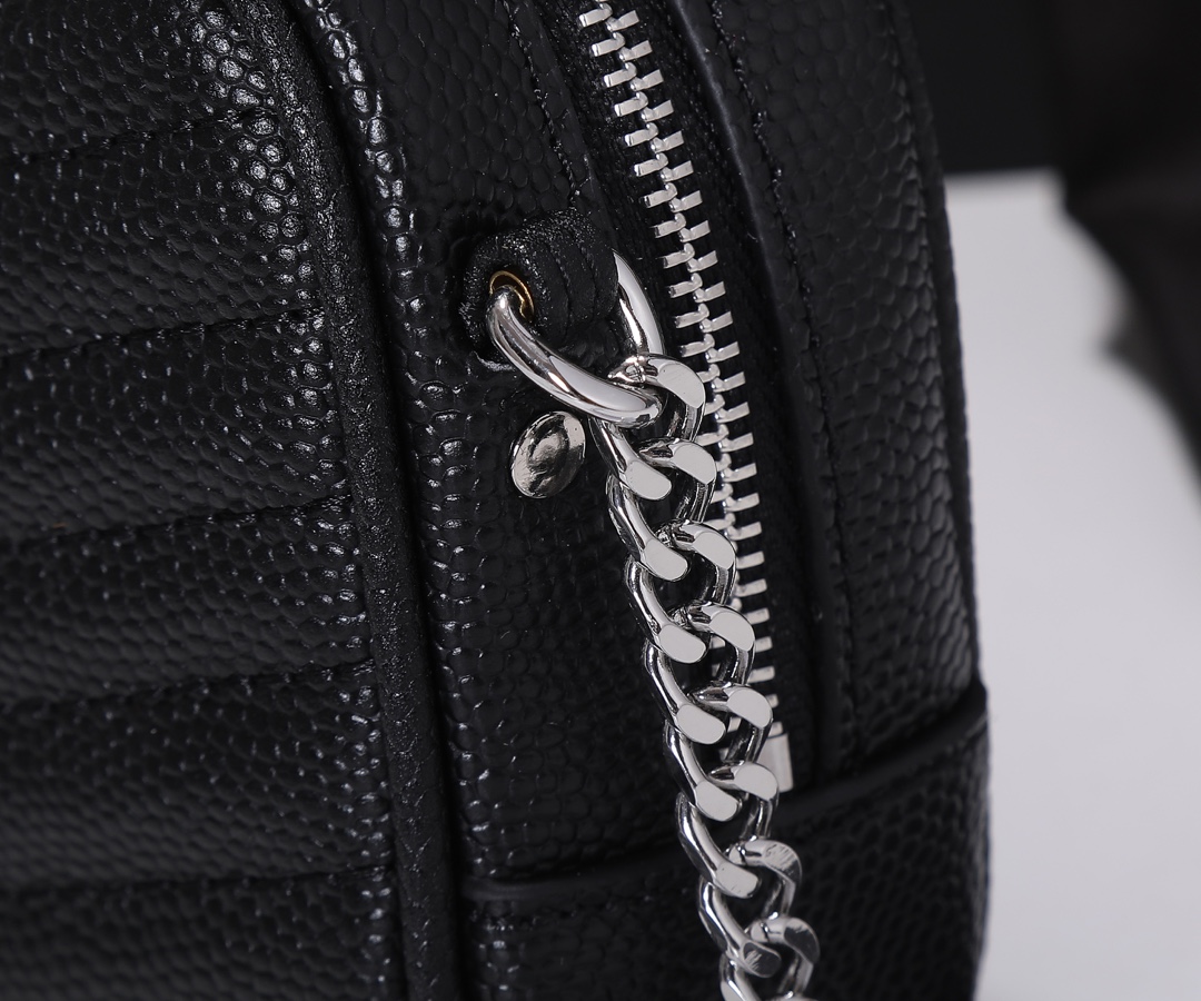 Saint Laurent Lou Camera Bag In Quilted Noir Leather Black 18Cm