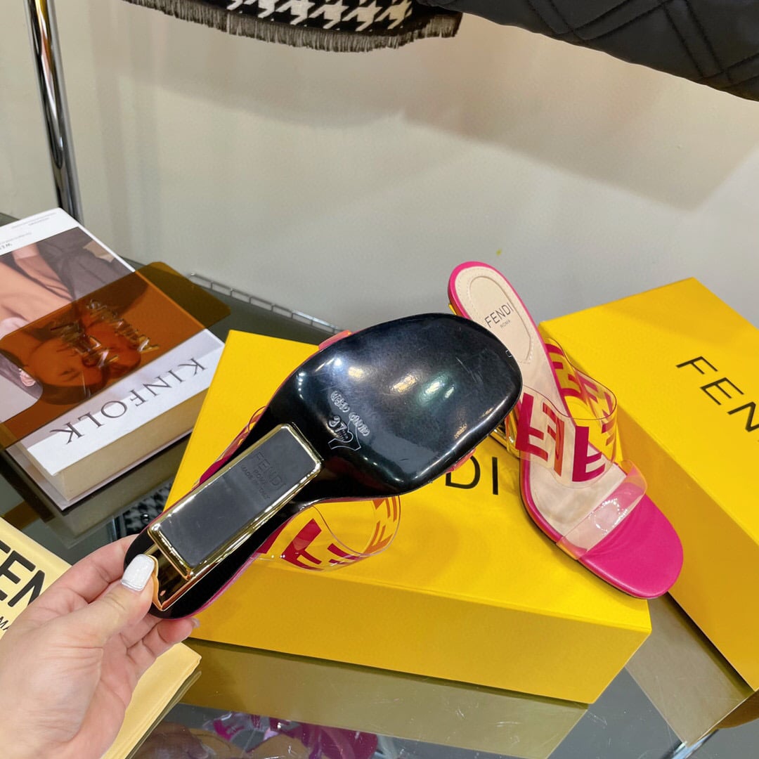 Fendi First Ff Transparent Plastic Handle Pink