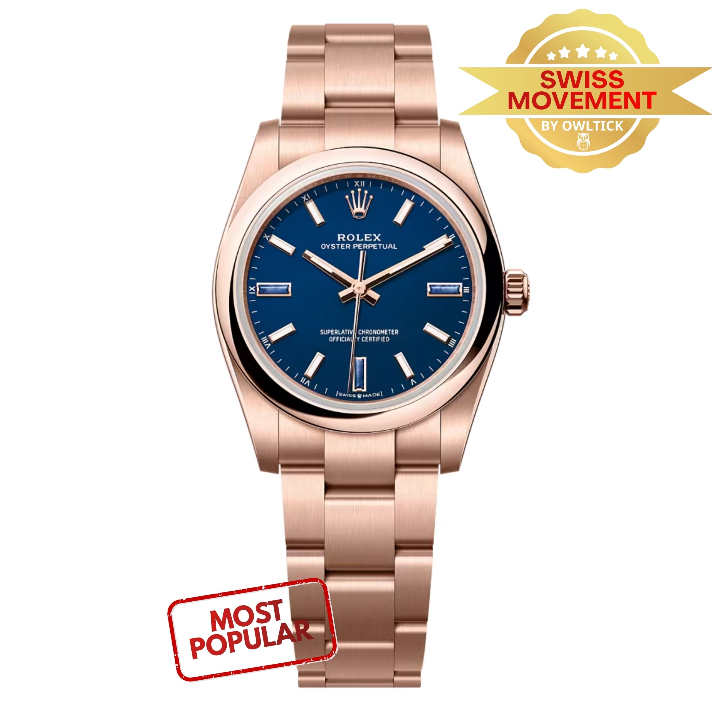 [Superclone] Rolex Oyster Perpetual 34mm Blue Stone Dial Oyster 124205