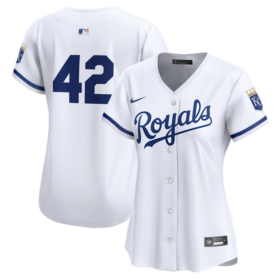 Kansas City Royals Women's 2024 Jackie Robinson Day Home Limited Jersey  White