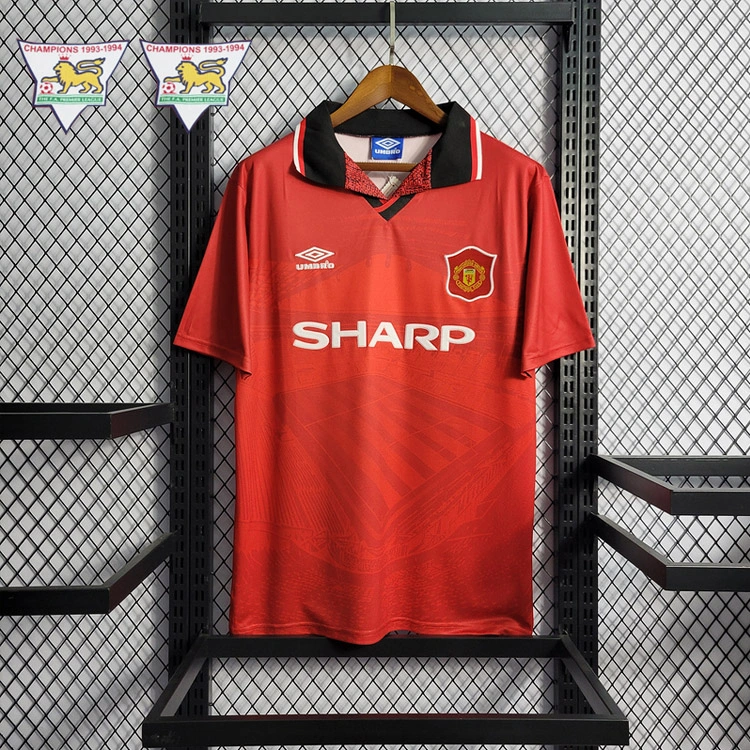 Retro 1994-96 Manchester United Home CANTONA HUGHES KEANE  Football jersey retro