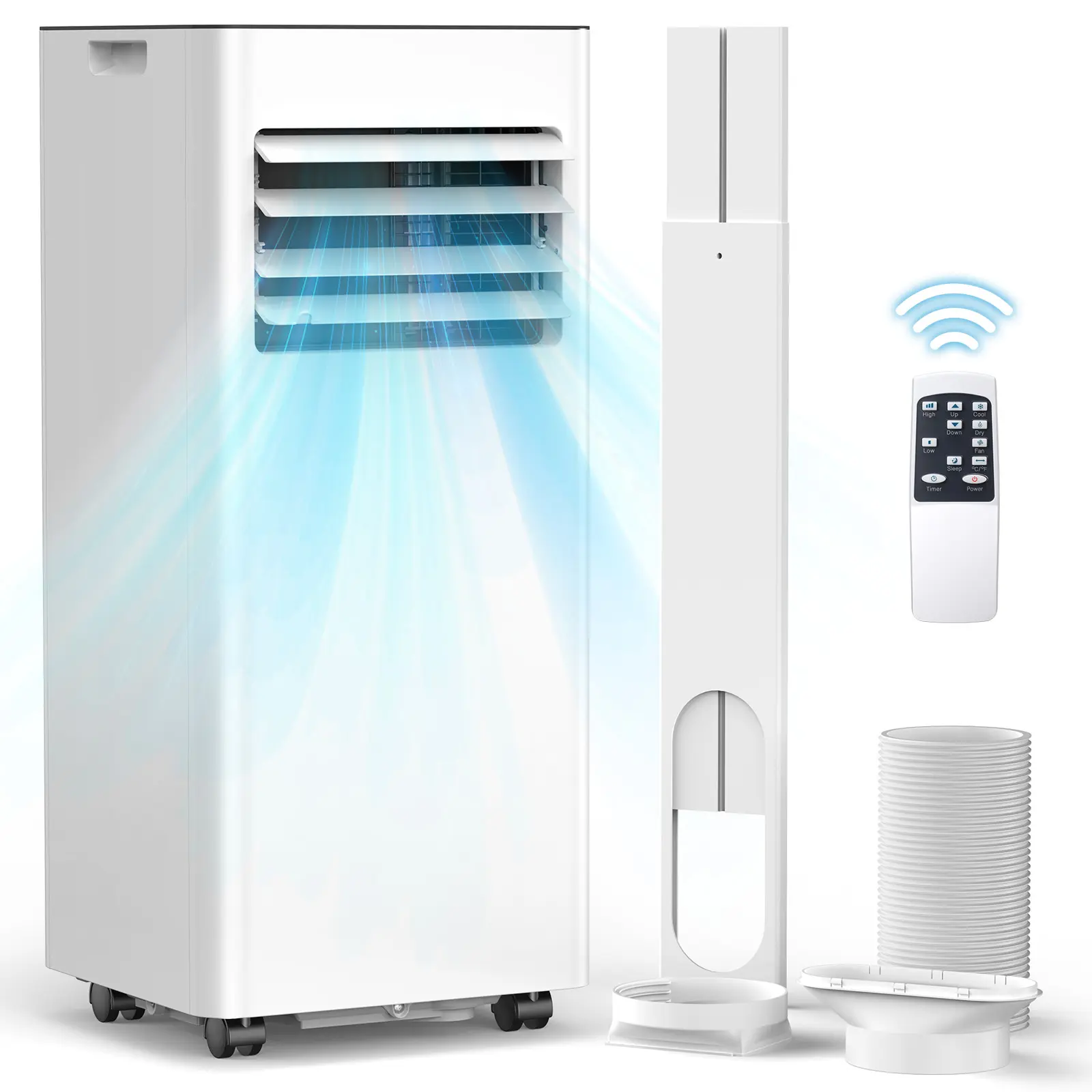 [DFYD] COWSAR 8,000/10,000 BTU PortableAir Conditioners Cool Up to 350/450 Sq.Ft, 4Modes Portable AC Unit with RemoteControl/LED Display/24Hrs Timer/InstallationKits for Bedroom/Home/Office/Dorms, Whitesummerwins