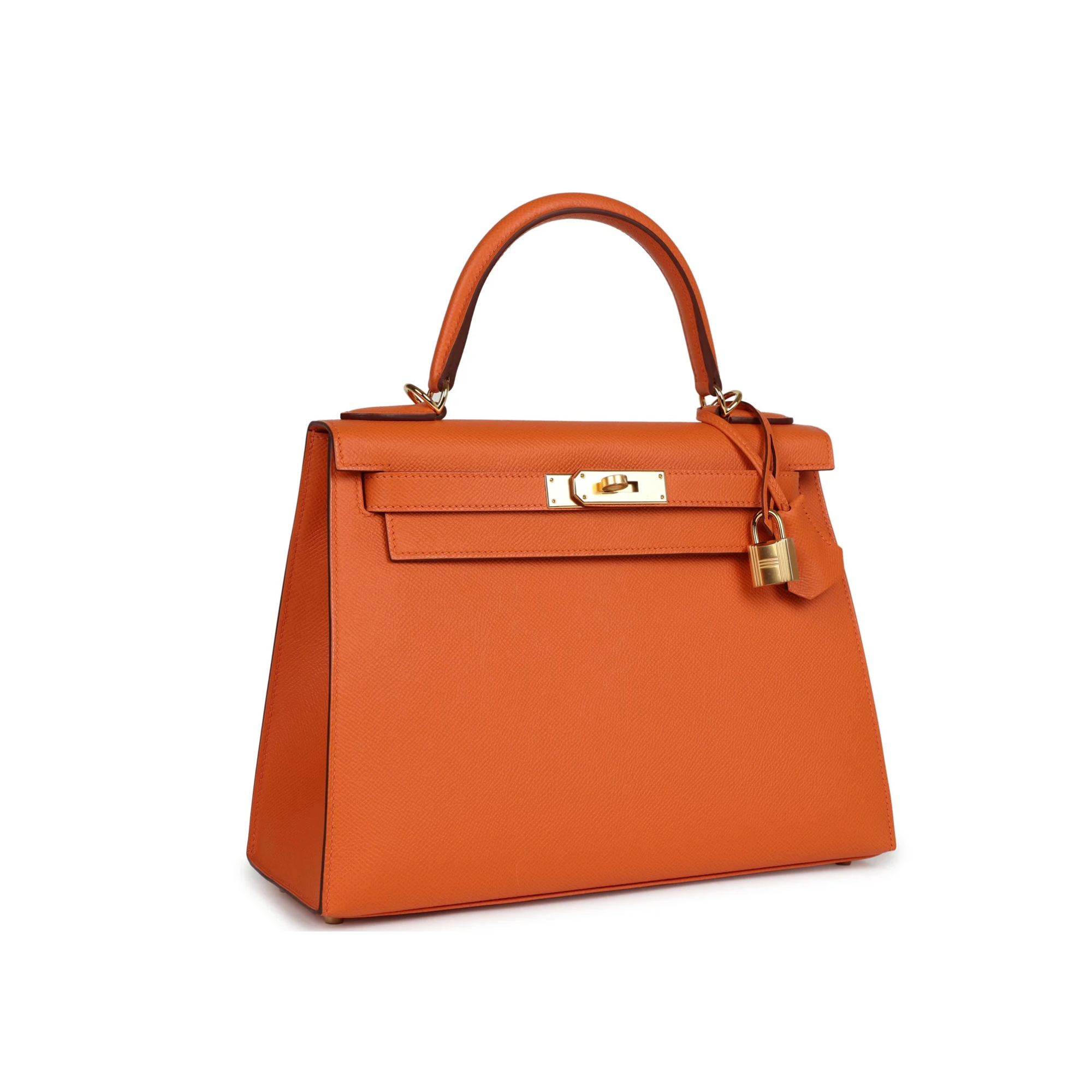 Hermes Kelly 25 Bag In Gold Orange Epsom Leather For Women 25cm/10in