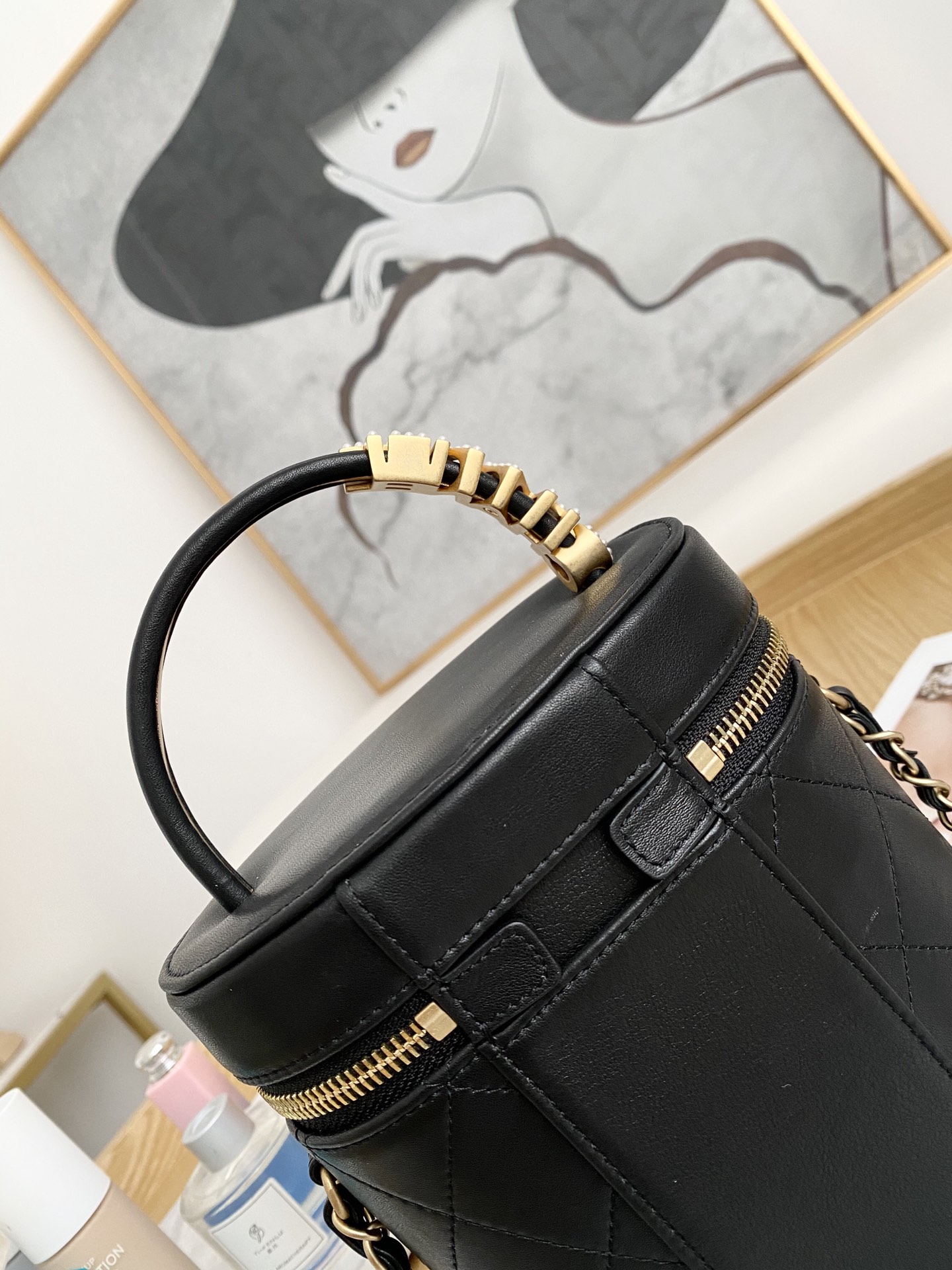 Chanel Pearl-Embellished Bucket Bag 1625